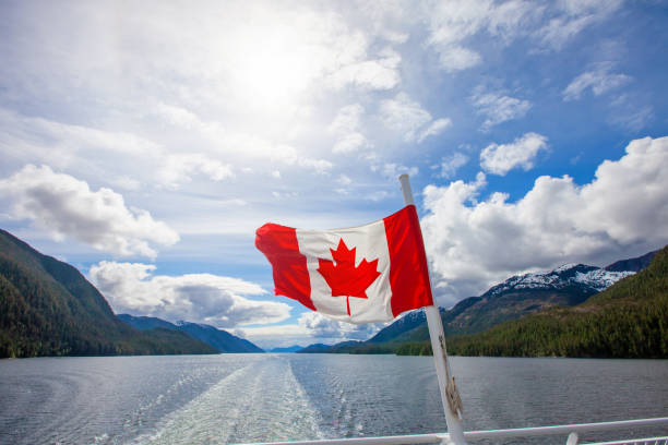 istock Canadian Flag on the Water 1246555886