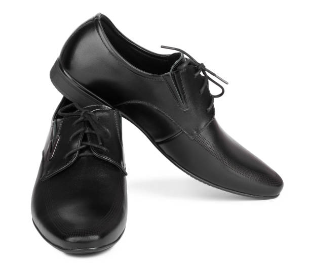 istock Black elegant men's shoes on  isolated background 1246562871