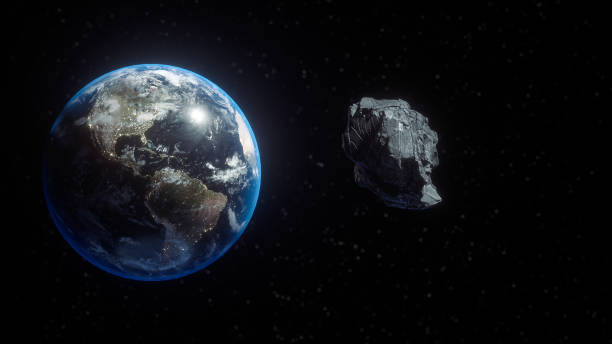 istock Asteroid flies near the earth orbit. Planetoids in the inner Solar System. 1246574491