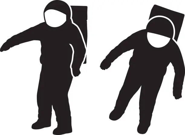 Vector illustration of Spaceman Silhouettes