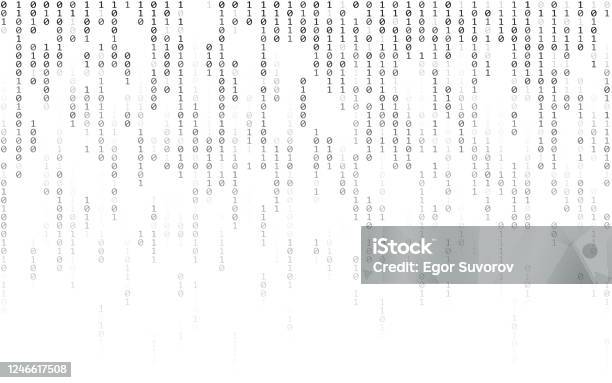 Binary Code On White Backdrop Matrix Effect With Falling Digits Digital ...