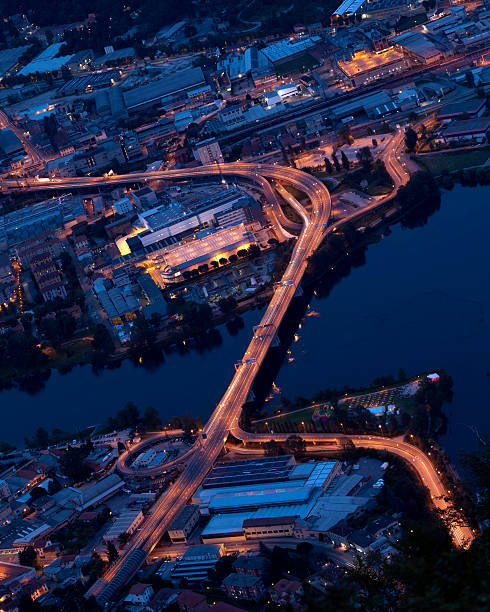 istock Highway Bridge near Milan over the River by Night. 124661924