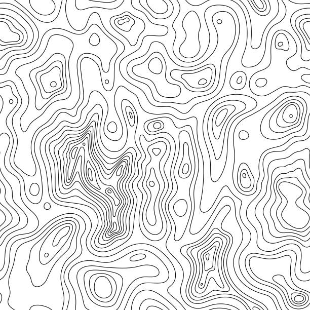 シームレスな��地形輪郭線 - relief map topography extreme terrain mountain点のイラスト素材／クリップアート素材／マンガ素材／アイコン素材