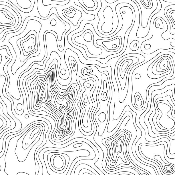 ilustrações de stock, clip art, desenhos animados e ícones de seamless topographic contour lines - relief map topography extreme terrain mountain