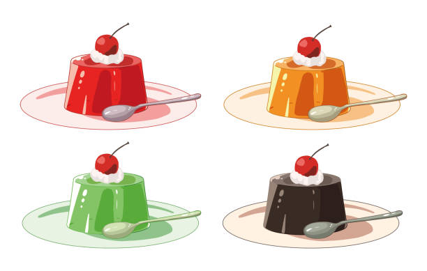 Decoration jelly Created with Illustrator ＆ CLIP STUDIO PAINT. jello illustrations stock illustrations