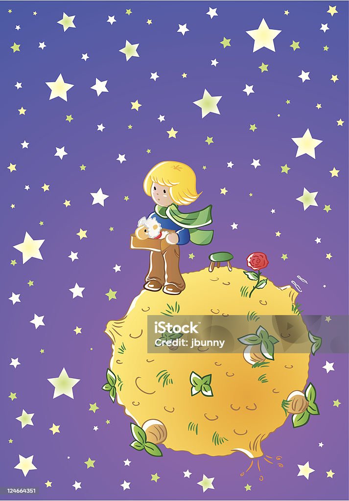 Little prince The Little Prince by Antoine de Saint Exupéry. Vector illustration with gradient. Prince - Royal Person stock vector