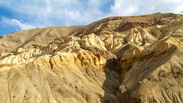 Picturesque lifeless mountain landscape on a section of the Leh-Kargil route in the Himalayas in the vicinity of the Buddhist monastery Lamayuru Lamayuru moonland - a picturesque lifeless mountain landscape on a section of the Leh-Kargil route in the Himalayas in the vicinity of the Buddhist monastery Lamayuru (Ladakh, India). Steep slopes, rocks erosion moonland stock pictures, royalty-free photos & images