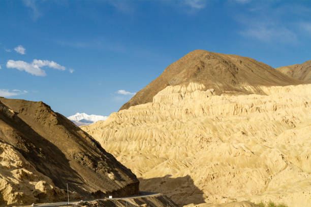 Picturesque lifeless mountain landscape on a section of the Leh-Kargil route in the Himalayas in the vicinity of the Buddhist monastery Lamayuru Lamayuru moonland - a picturesque lifeless mountain landscape on a section of the Leh-Kargil route in the Himalayas in the vicinity of the Buddhist monastery Lamayuru (Ladakh, India). Steep slopes, rocks erosion moonland stock pictures, royalty-free photos & images