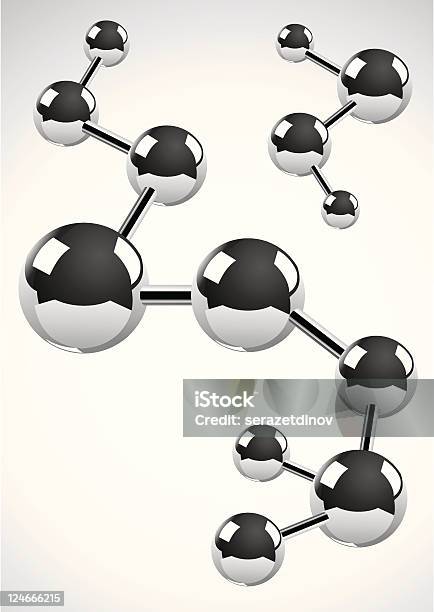 Абстрактный Фон Металлический Atoms — стоковая векторная графика и другие изображения на тему Молекула - Молекула, Серебристый цвет, Серебро