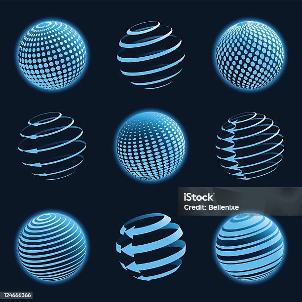 Голубая Планета Значки Векторная Иллюстрация — стоковая векторная графика и другие изображения на тему Планета - Планета, Символ стрелка, Абстрактный