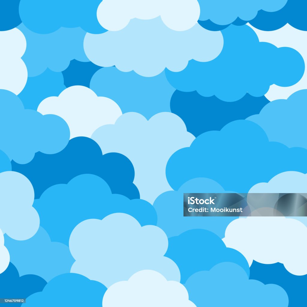 Ilustración de Dibujo Animado Azul Cielo Nube Sin Costuras Vector De Patrón  y más Vectores Libres de Derechos de Abstracto - iStock