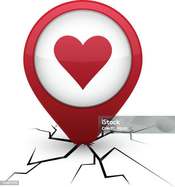 Любовь Красный Значок В Расщелине — стоковая векторная графика и другие изображения на тему Бизнес - Бизнес, Бирка для багажа, Блестящий