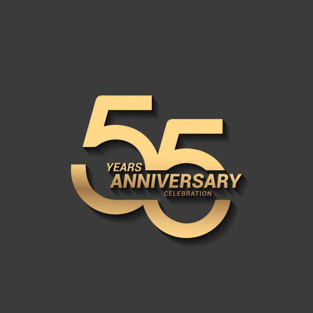 55th Golden anniversary celebration emblem design for company profile, booklet, leaflet, magazine, brochure poster, web, invitation or greeting card. stock illustration vector art illustration