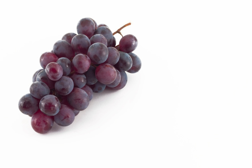A bunch of cool grapes, isolated, place for text.