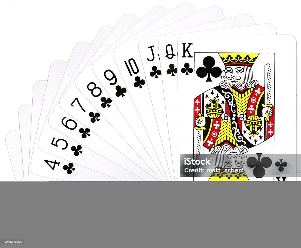 Royal Flush Clubs Royal flush in clubs Ace Stock Photo