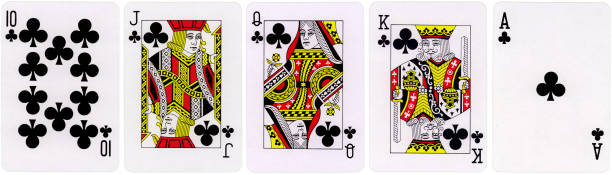 istock Royal Flush Clubs 124676626