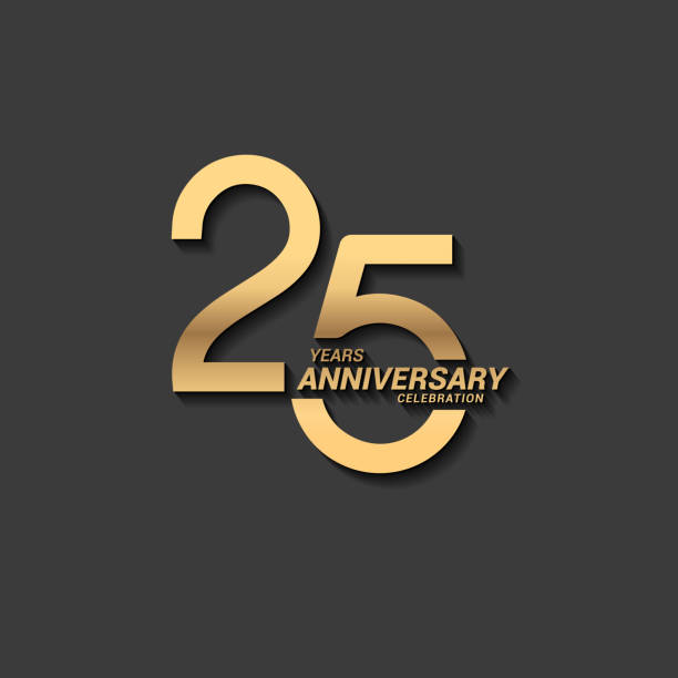 25 Years anniversary design stock illustration. Golden anniversary celebration emblem design for company profile, booklet, leaflet, magazine, brochure poster, web, invitation or greeting card 25 Years anniversary design stock illustration. Golden anniversary celebration emblem design for company profile, booklet, leaflet, magazine, brochure poster, web, invitation or greeting card number 25 stock illustrations