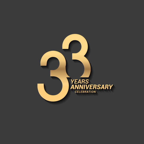 33 Years anniversary design stock illustration. Golden anniversary celebration emblem design for company profile, booklet, leaflet, magazine, brochure poster, web, invitation or greeting card 33 Years anniversary design stock illustration. Golden anniversary celebration emblem design for company profile, booklet, leaflet, magazine, brochure poster, web, invitation or greeting card number 33 stock illustrations