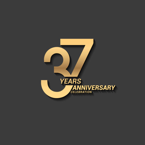 37 Years anniversary design stock illustration. Golden anniversary celebration emblem design for company profile, booklet, leaflet, magazine, brochure poster, web, invitation or greeting card 37 Years anniversary design stock illustration. Golden anniversary celebration emblem design for company profile, booklet, leaflet, magazine, brochure poster, web, invitation or greeting card number 37 illustrations stock illustrations