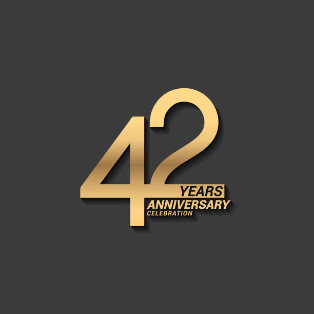 42 Years anniversary design stock illustration. Golden anniversary celebration emblem design for company profile, booklet, leaflet, magazine, brochure poster, web, invitation or greeting card 42 Years anniversary design stock illustration. Golden anniversary celebration emblem design for company profile, booklet, leaflet, magazine, brochure poster, web, invitation or greeting card number 42 stock illustrations