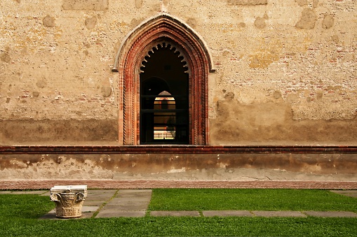 Window and seat at Castello Sforzesco