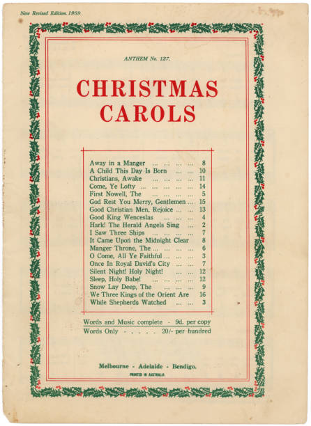The cover of a vintage Christmas carols cover for piano, 1959 Edition.