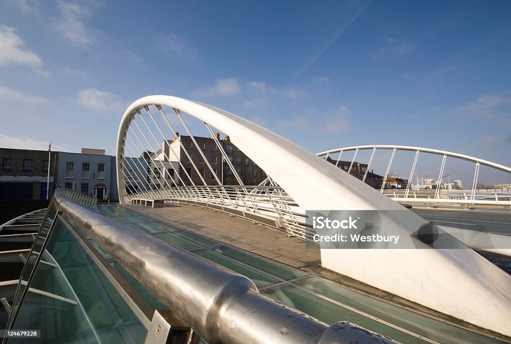 Modern bridge in Dublin  Arch Bridge Stock Photo
