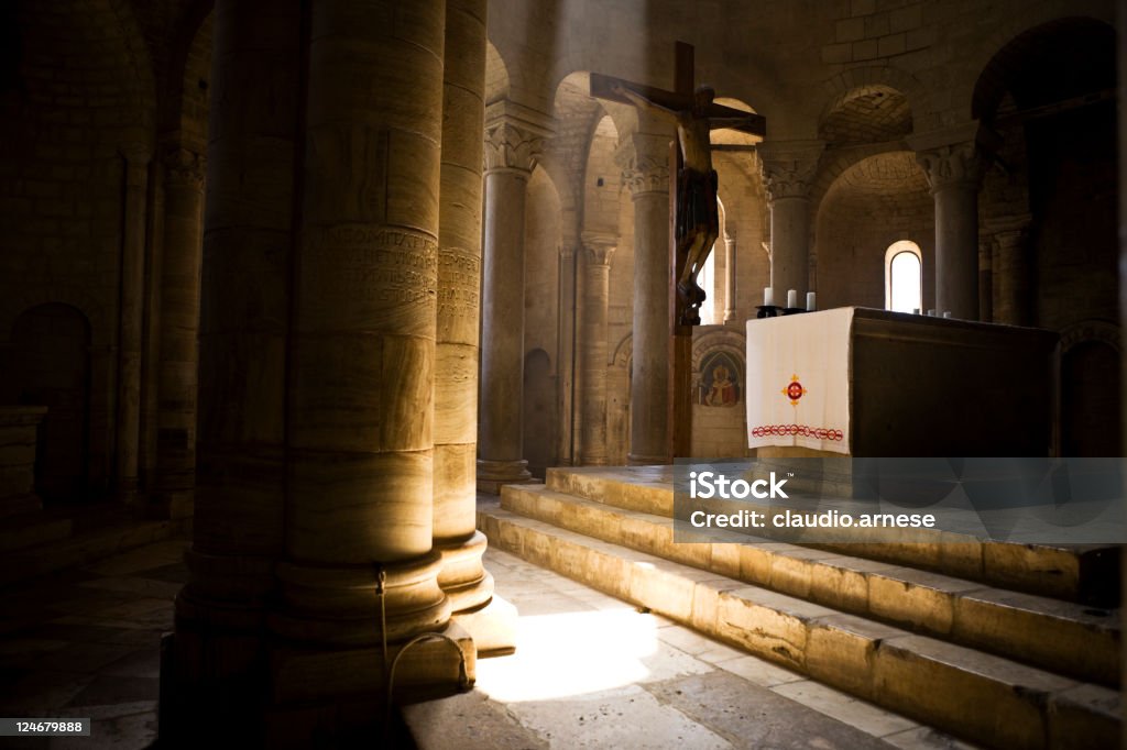 Abadia de Sant'Antimo. Imagem a cores - Royalty-free Abadia Foto de stock