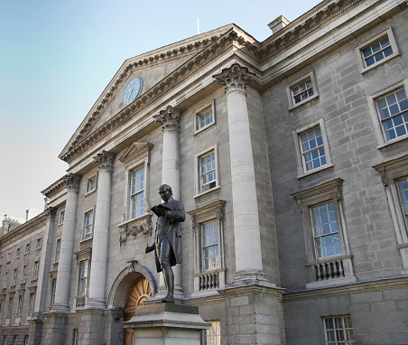 Dublin, Ireland - May 22, 2022: Georgian City Hall the center of Dublin, Ireland.