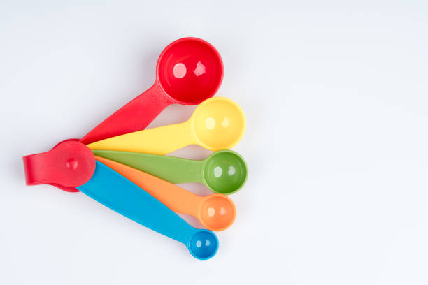 istock Set of measuring spoons made of colored plastic 1246815609