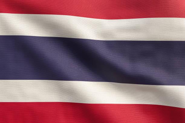 istock 3D Rendering - Close Up flag of Thailand. 1246820235
