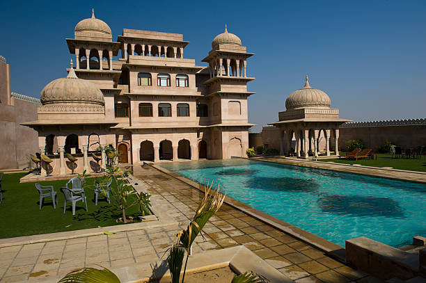 istock Swimming Pool in old haveli Hotel, India 124682640
