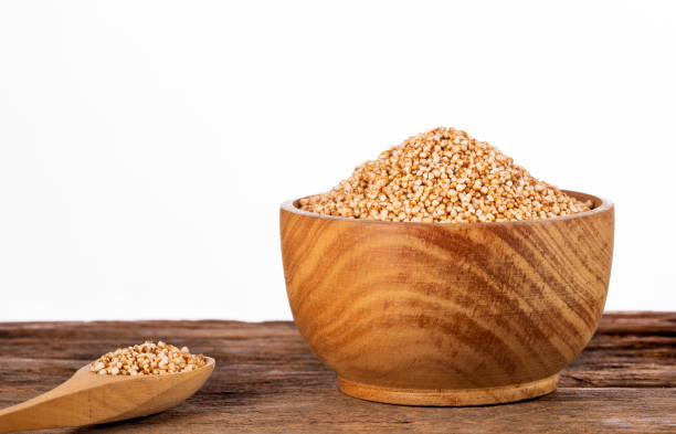 istock Amaranth grain popped in wooden bowl - Amaranthus 1246836254