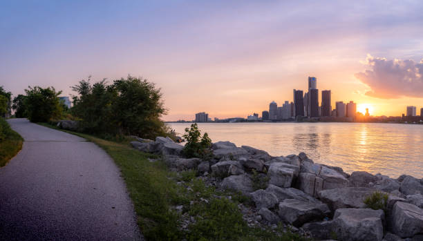 istock Detroit, Michigan - Skyline at Dusk 1246845174