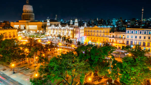 istock Havana, Cuba. Long Exposure Night. Downtown skyline and Capitol. 1246867317