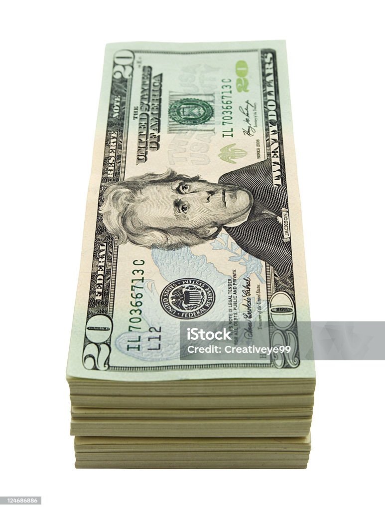 Billet de 20 dollars pile - Photo de Billet de 20 dollars américains libre de droits