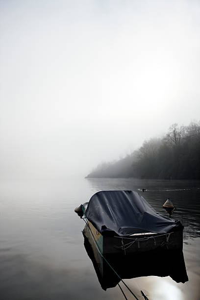 istock Recreational Boat. Lake, Winter Morning 124689408