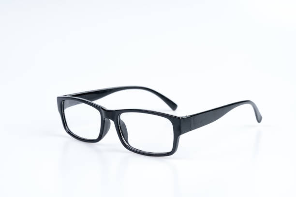 istock Pair of black plastic prescription optical glasses 1246897213