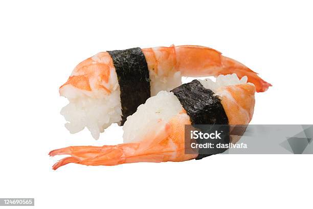 Photo libre de droit de Crevettes Sushis Nigiri banque d'images et plus d'images libres de droit de Aliment - Aliment, Aliment cru, Cuisine asiatique