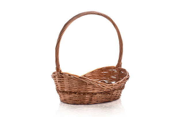 istock Empty wicker basket isolated with copy space isolated on white background 1246905801