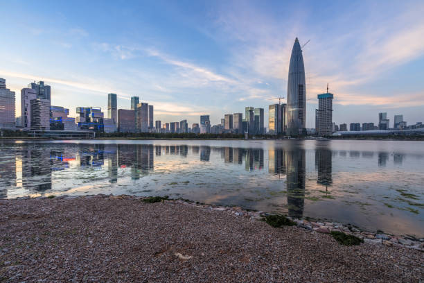 istock Shenzhen Houhai skyline at dusk 1246912939