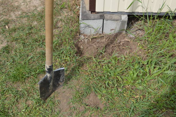 istock Construction and installation of a base of cinder the blocks 1246914368