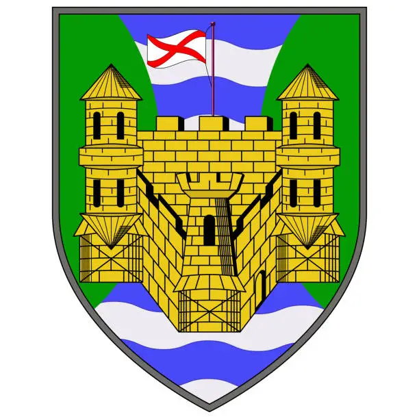 Vector illustration of Coat of arms of County Fermanagh in Ulster of Ireland