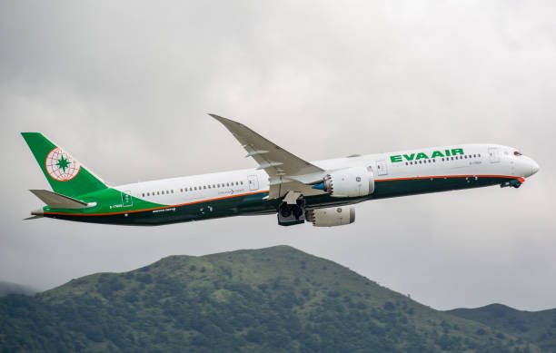 eva air boeing 787 - boeing 787 air vehicle airplane foto e immagini stock