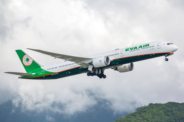 eva air boeing 787 - boeing 787 air vehicle airplane foto e immagini stock