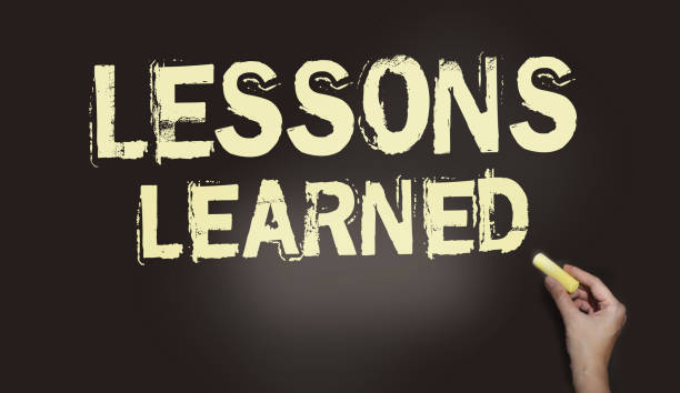 istock Lessons Learned written on a chalkboard. Education or business concept 1246921491