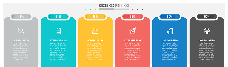 Business Infographic Template Modern Rectangular Design With Process ...