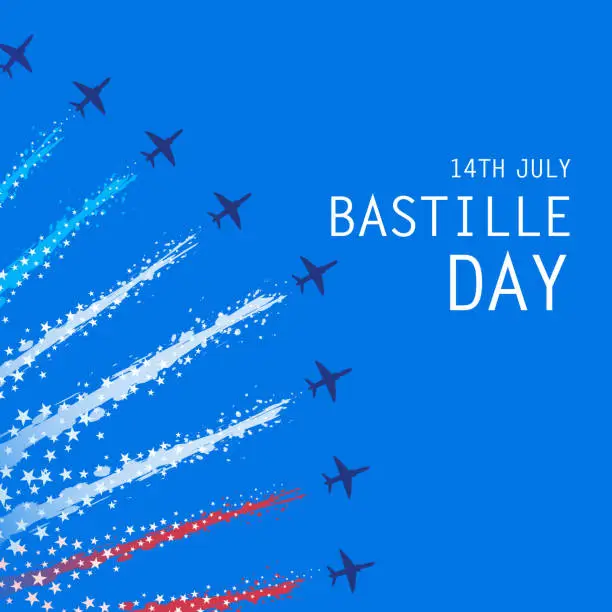 Vector illustration of Bastille Day Military Parade