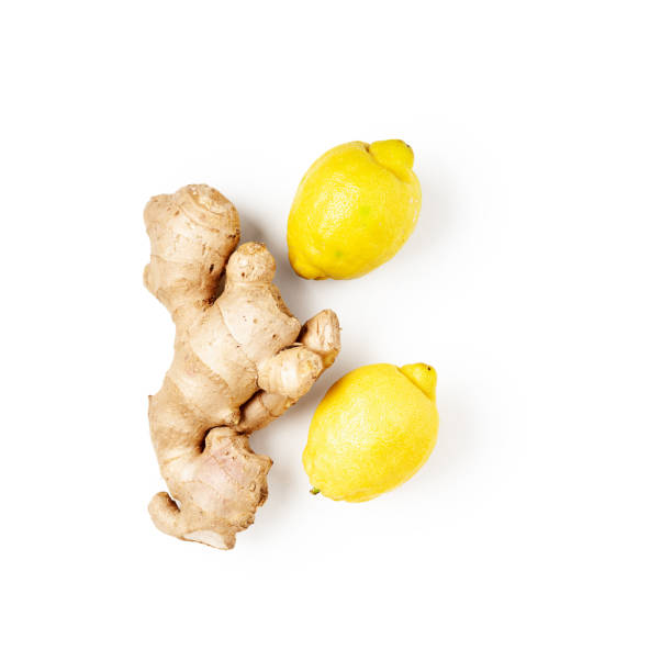 istock Ginger and lemon citrus fruits composition 1246928176