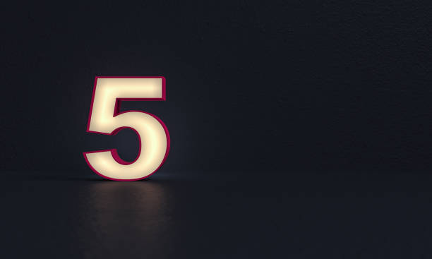 istock Number 5 - frosted glass - dark background - 3d rendering 1246930228
